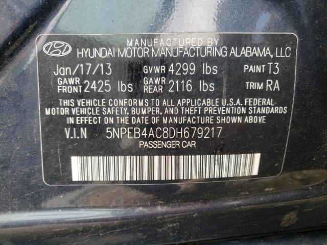 Photo 9 VIN: 5NPEB4AC8DH679217 - HYUNDAI SONATA GLS 