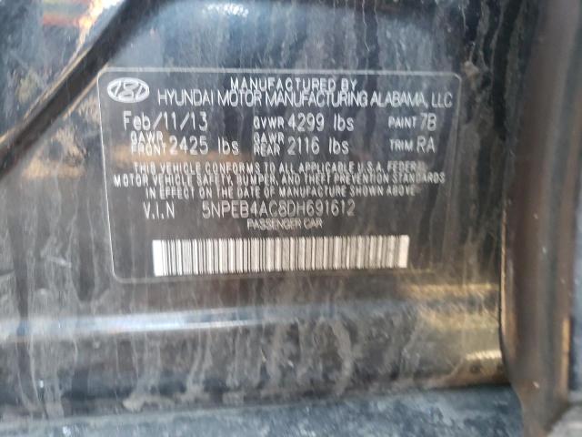 Photo 9 VIN: 5NPEB4AC8DH691612 - HYUNDAI SONATA GLS 