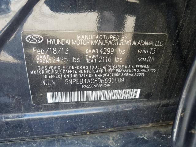 Photo 9 VIN: 5NPEB4AC8DH695689 - HYUNDAI SONATA 