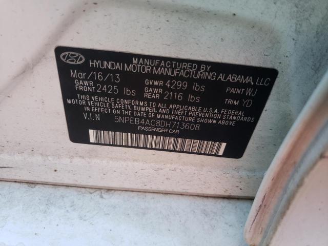 Photo 9 VIN: 5NPEB4AC8DH713608 - HYUNDAI SONATA GLS 