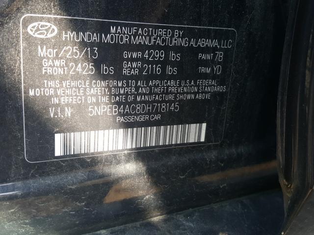 Photo 9 VIN: 5NPEB4AC8DH718145 - HYUNDAI SONATA 