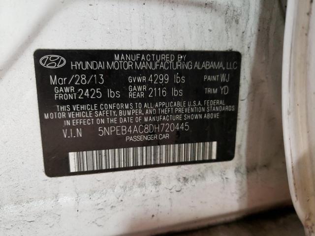 Photo 11 VIN: 5NPEB4AC8DH720445 - HYUNDAI SONATA GLS 