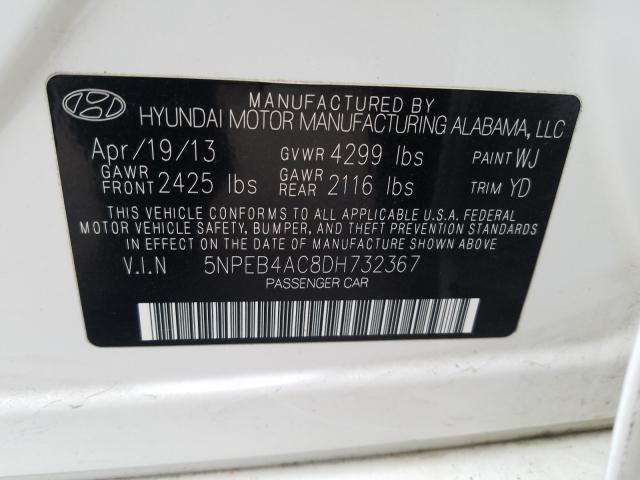 Photo 9 VIN: 5NPEB4AC8DH732367 - HYUNDAI SONATA GLS 