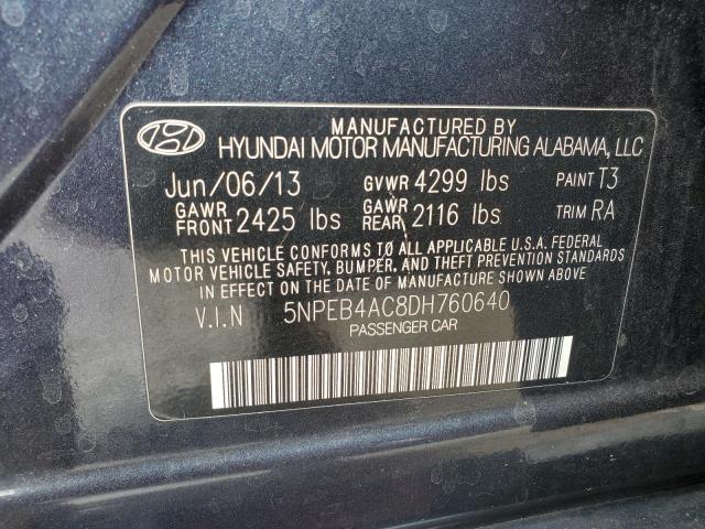 Photo 11 VIN: 5NPEB4AC8DH760640 - HYUNDAI SONATA 