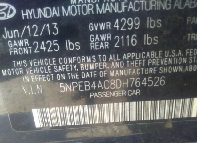 Photo 8 VIN: 5NPEB4AC8DH764526 - HYUNDAI SONATA 