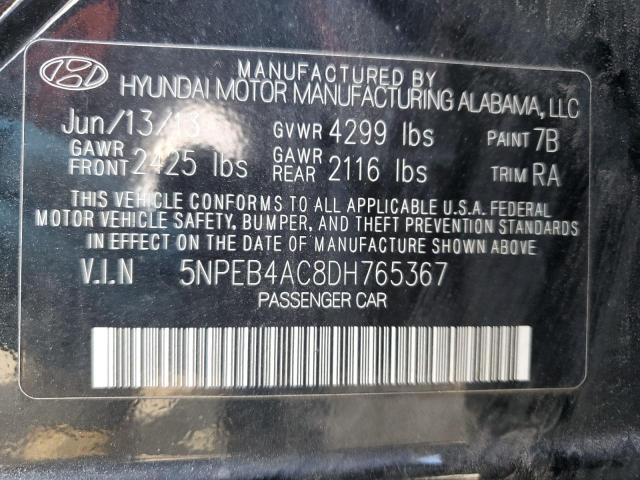 Photo 11 VIN: 5NPEB4AC8DH765367 - HYUNDAI SONATA GLS 