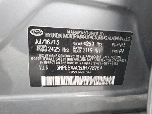 Photo 11 VIN: 5NPEB4AC8DH778264 - HYUNDAI SONATA GLS 