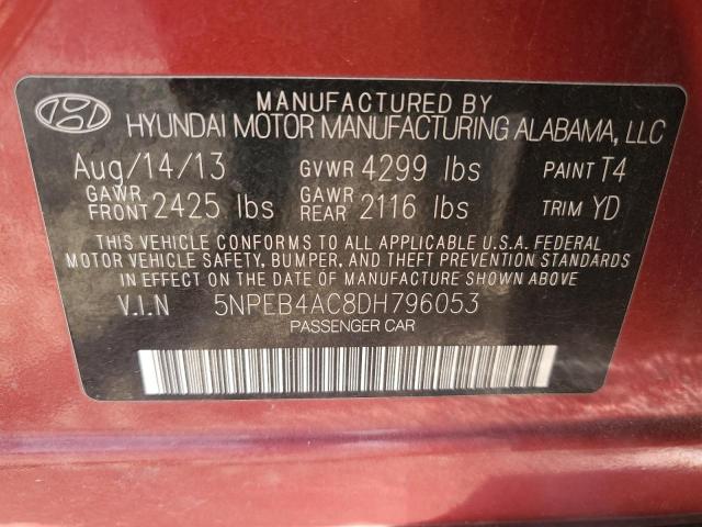 Photo 11 VIN: 5NPEB4AC8DH796053 - HYUNDAI SONATA GLS 