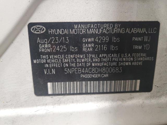 Photo 11 VIN: 5NPEB4AC8DH800683 - HYUNDAI SONATA GLS 