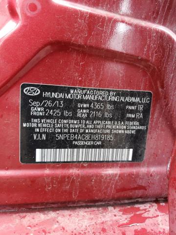 Photo 11 VIN: 5NPEB4AC8EH819185 - HYUNDAI SONATA GLS 