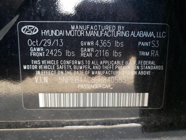 Photo 9 VIN: 5NPEB4AC8EH840585 - HYUNDAI SONATA GLS 