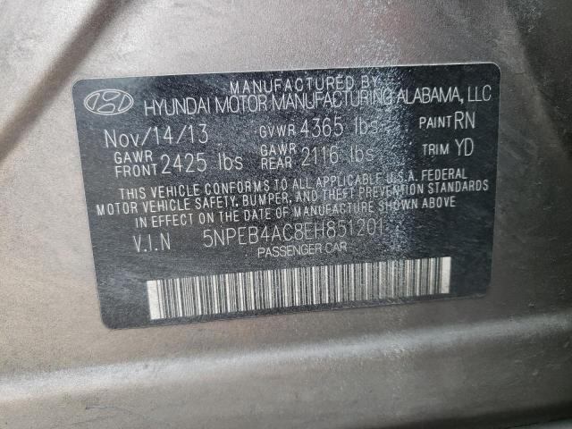 Photo 11 VIN: 5NPEB4AC8EH851201 - HYUNDAI SONATA GLS 