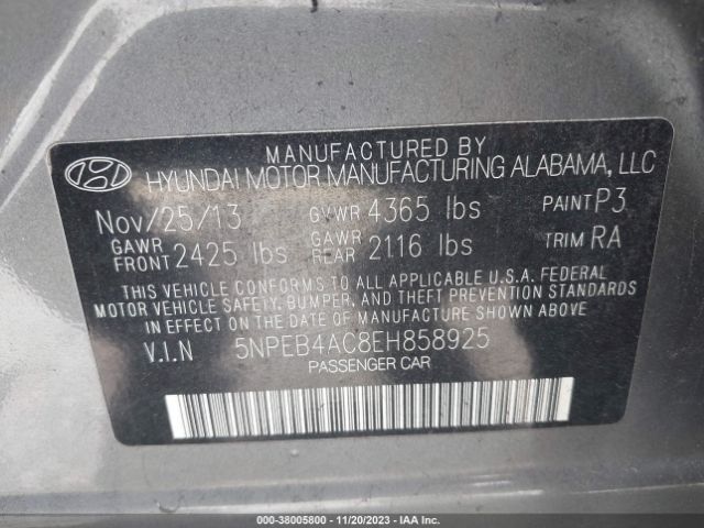 Photo 8 VIN: 5NPEB4AC8EH858925 - HYUNDAI SONATA 