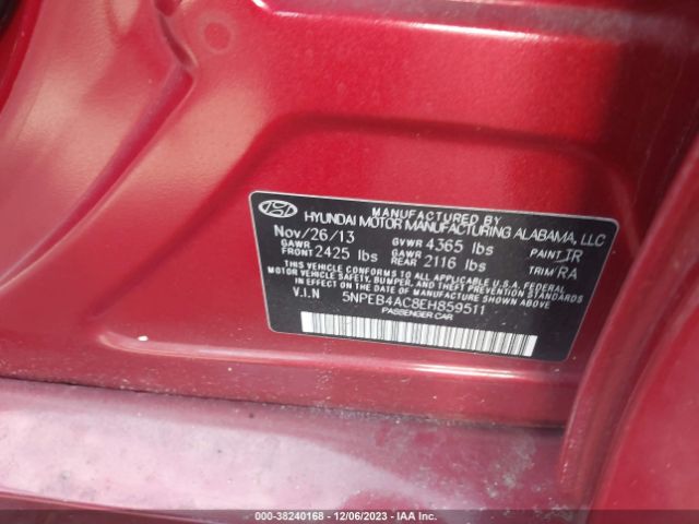 Photo 8 VIN: 5NPEB4AC8EH859511 - HYUNDAI SONATA 