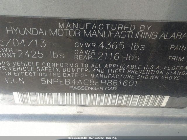 Photo 8 VIN: 5NPEB4AC8EH861601 - HYUNDAI SONATA 