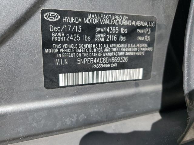 Photo 11 VIN: 5NPEB4AC8EH869326 - HYUNDAI SONATA GLS 