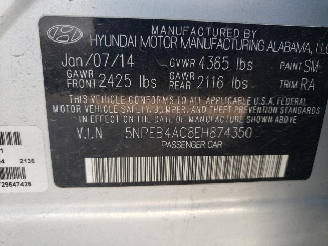 Photo 11 VIN: 5NPEB4AC8EH874350 - HYUNDAI SONATA GLS 