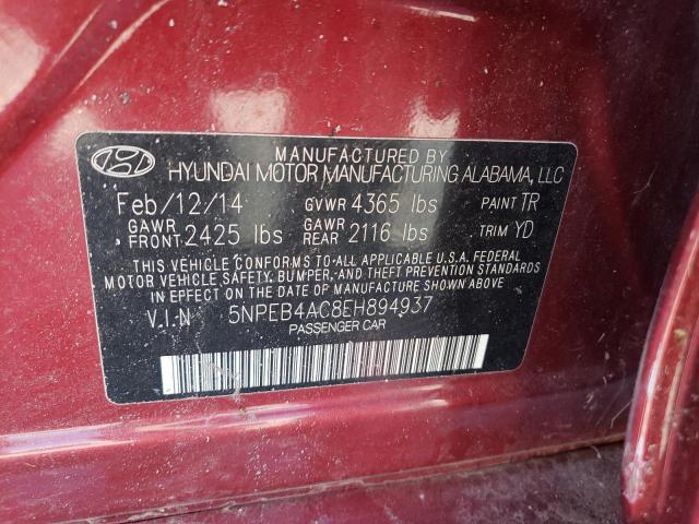 Photo 11 VIN: 5NPEB4AC8EH894937 - HYUNDAI SONATA 