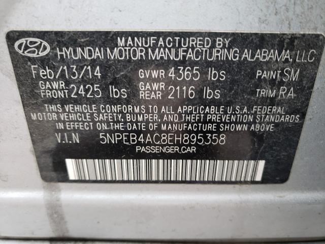 Photo 9 VIN: 5NPEB4AC8EH895358 - HYUNDAI SONATA 