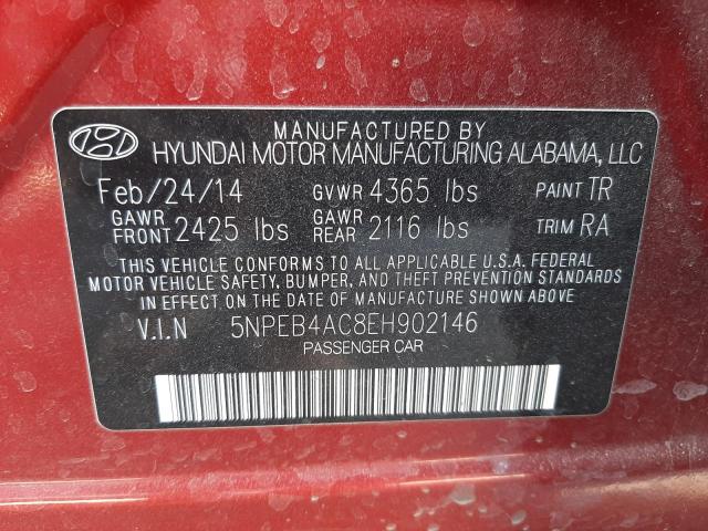 Photo 9 VIN: 5NPEB4AC8EH902146 - HYUNDAI SONATA GLS 