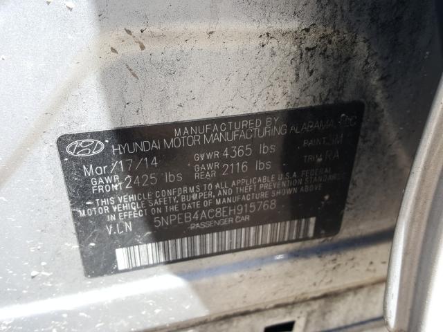 Photo 9 VIN: 5NPEB4AC8EH915768 - HYUNDAI SONATA GLS 