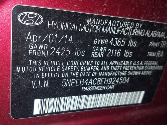 Photo 9 VIN: 5NPEB4AC8EH924504 - HYUNDAI SONATA 