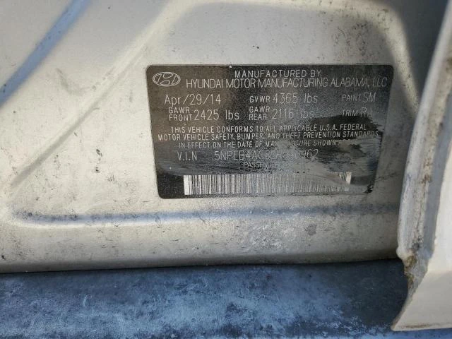 Photo 11 VIN: 5NPEB4AC8EH940962 - HYUNDAI SONATA GLS 