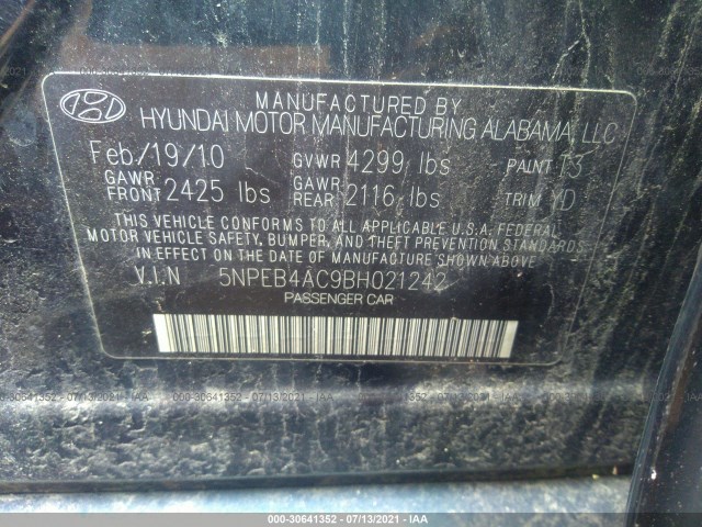 Photo 8 VIN: 5NPEB4AC9BH021242 - HYUNDAI SONATA 