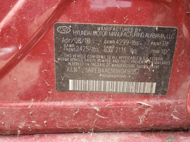 Photo 12 VIN: 5NPEB4AC9BH049087 - HYUNDAI SONATA 