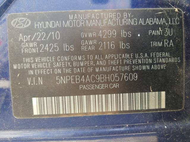 Photo 9 VIN: 5NPEB4AC9BH057609 - HYUNDAI SONATA GLS 