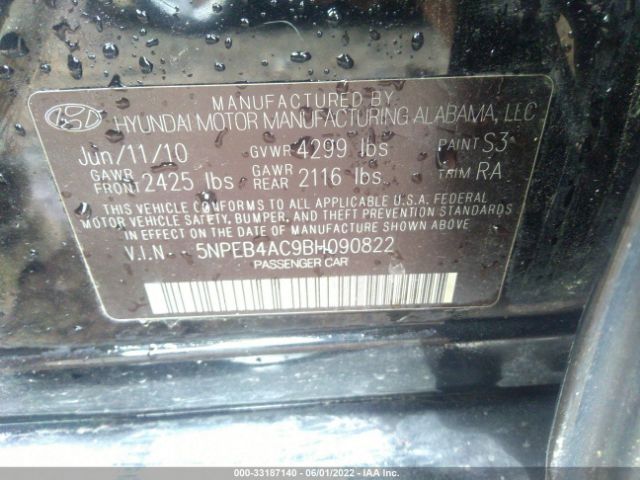 Photo 8 VIN: 5NPEB4AC9BH090822 - HYUNDAI SONATA 