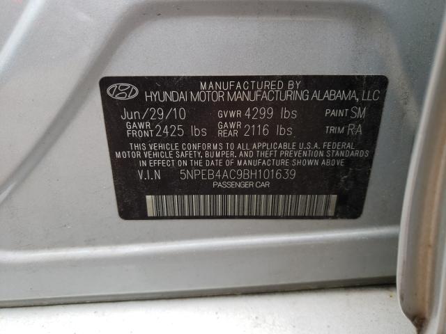 Photo 9 VIN: 5NPEB4AC9BH101639 - HYUNDAI SONATA GLS 