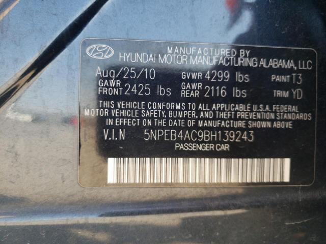 Photo 9 VIN: 5NPEB4AC9BH139243 - HYUNDAI SONATA GLS 