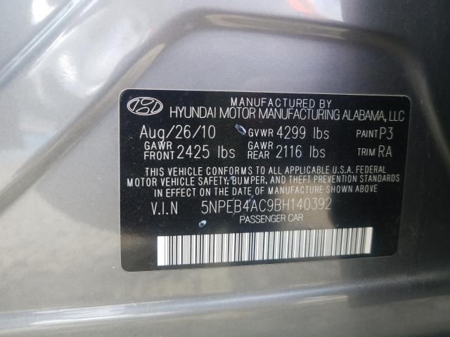 Photo 9 VIN: 5NPEB4AC9BH140392 - HYUNDAI SONATA GLS 