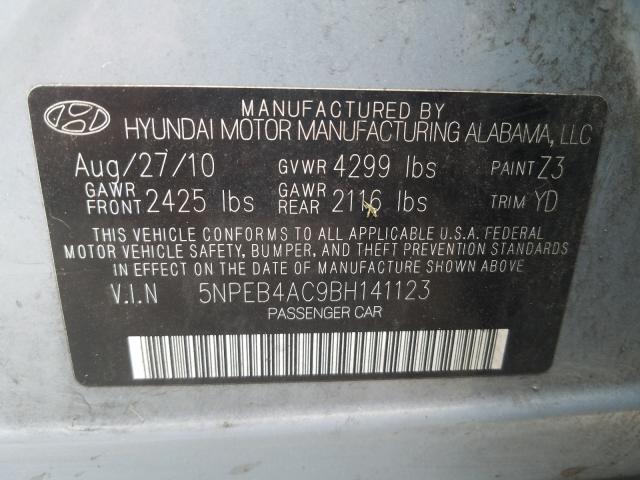 Photo 9 VIN: 5NPEB4AC9BH141123 - HYUNDAI SONATA GLS 