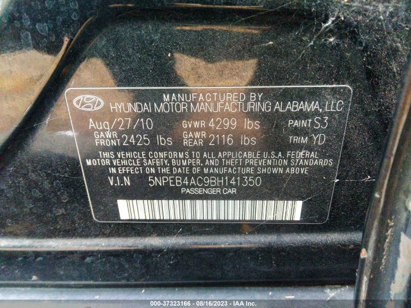 Photo 8 VIN: 5NPEB4AC9BH141350 - HYUNDAI SONATA 