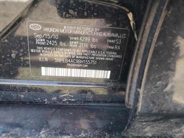 Photo 9 VIN: 5NPEB4AC9BH155751 - HYUNDAI SONATA GLS 