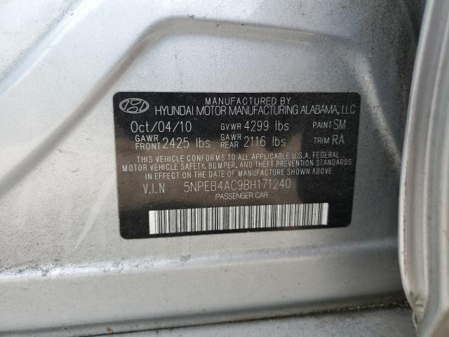 Photo 11 VIN: 5NPEB4AC9BH171240 - HYUNDAI SONATA GLS 