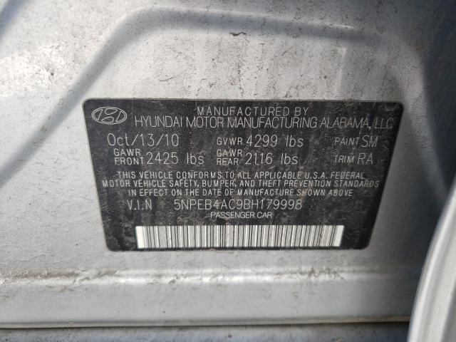 Photo 9 VIN: 5NPEB4AC9BH179998 - HYUNDAI SONATA GLS 