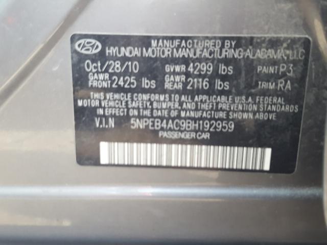 Photo 9 VIN: 5NPEB4AC9BH192959 - HYUNDAI SONATA GLS 