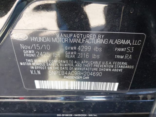 Photo 8 VIN: 5NPEB4AC9BH204690 - HYUNDAI SONATA 