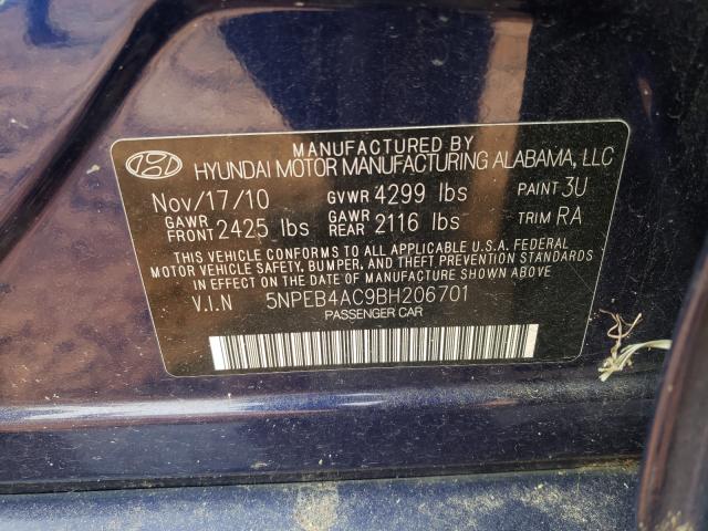 Photo 9 VIN: 5NPEB4AC9BH206701 - HYUNDAI SONATA GLS 