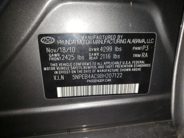 Photo 9 VIN: 5NPEB4AC9BH207122 - HYUNDAI SONATA GLS 