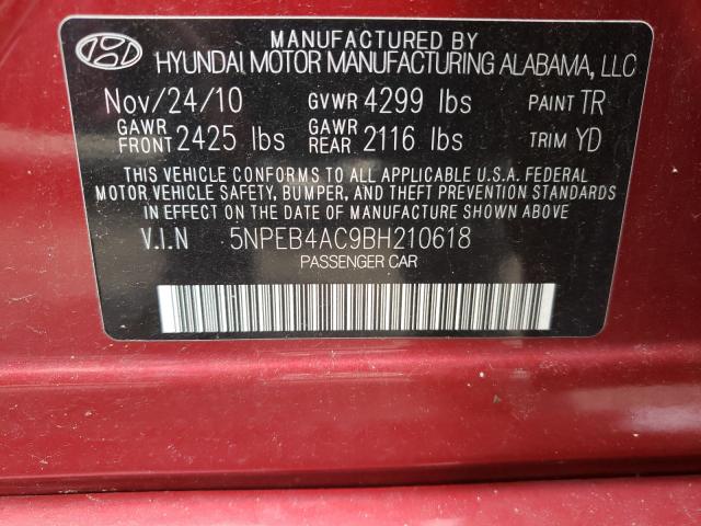 Photo 9 VIN: 5NPEB4AC9BH210618 - HYUNDAI SONATA GLS 