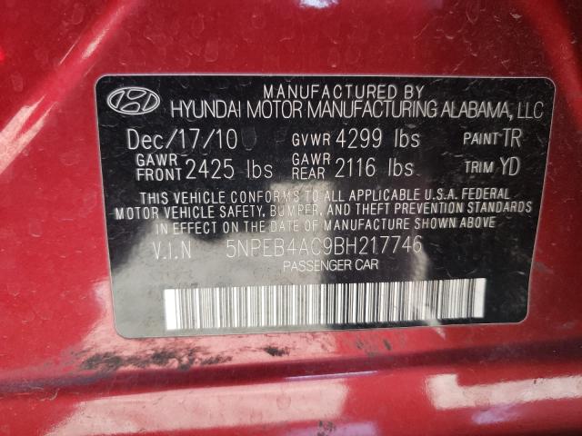 Photo 9 VIN: 5NPEB4AC9BH217746 - HYUNDAI SONATA GLS 