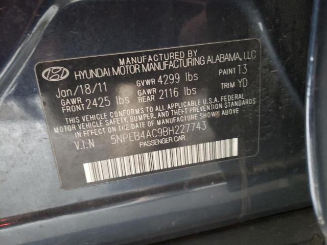 Photo 11 VIN: 5NPEB4AC9BH227743 - HYUNDAI SONATA GLS 