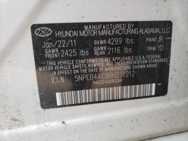 Photo 9 VIN: 5NPEB4AC9BH231212 - HYUNDAI SONATA GLS 