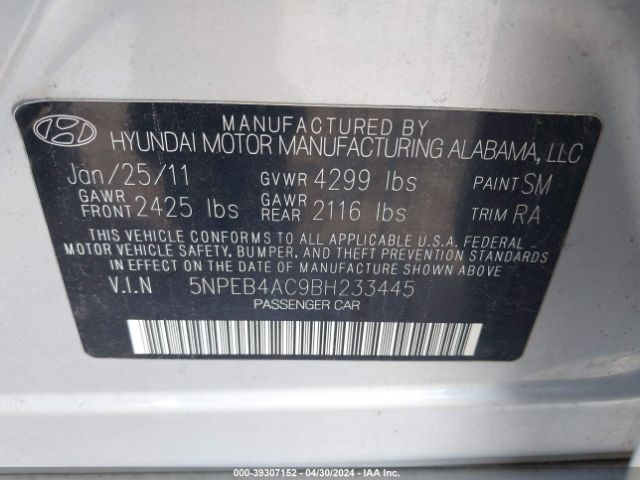 Photo 8 VIN: 5NPEB4AC9BH233445 - HYUNDAI SONATA 