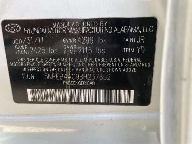 Photo 9 VIN: 5NPEB4AC9BH237852 - HYUNDAI SONATA GLS 