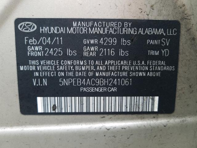 Photo 9 VIN: 5NPEB4AC9BH241061 - HYUNDAI SONATA GLS 